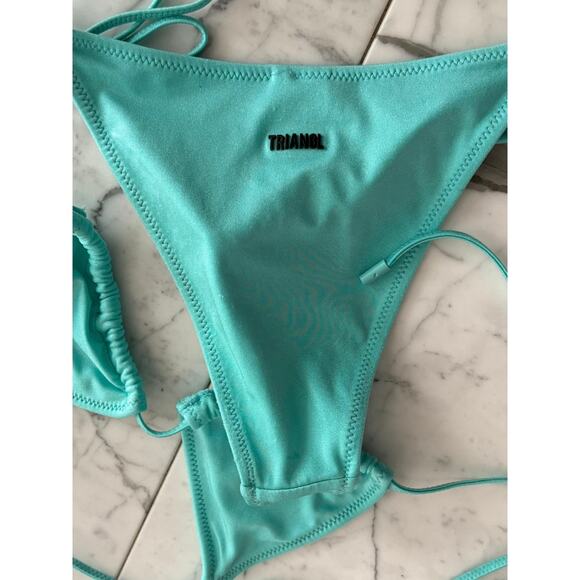 Triangl string bikini blue turquoise triangle top bottom XS - Picture 5 of 13